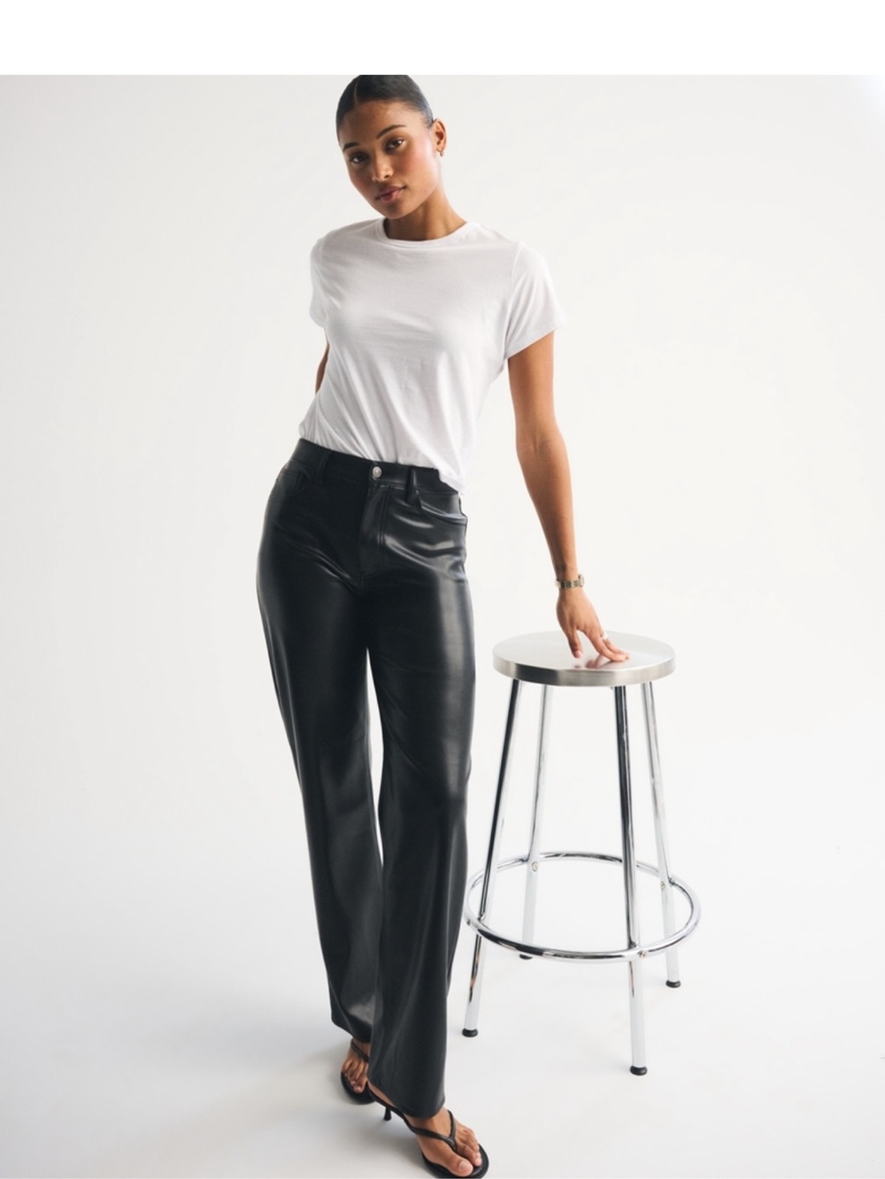 Curve love high rise vegan leather pants